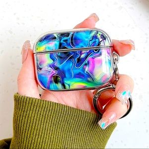 For AirPod Pro Cute Rose Gold Electroplated Protective Cases with Ring Clasp